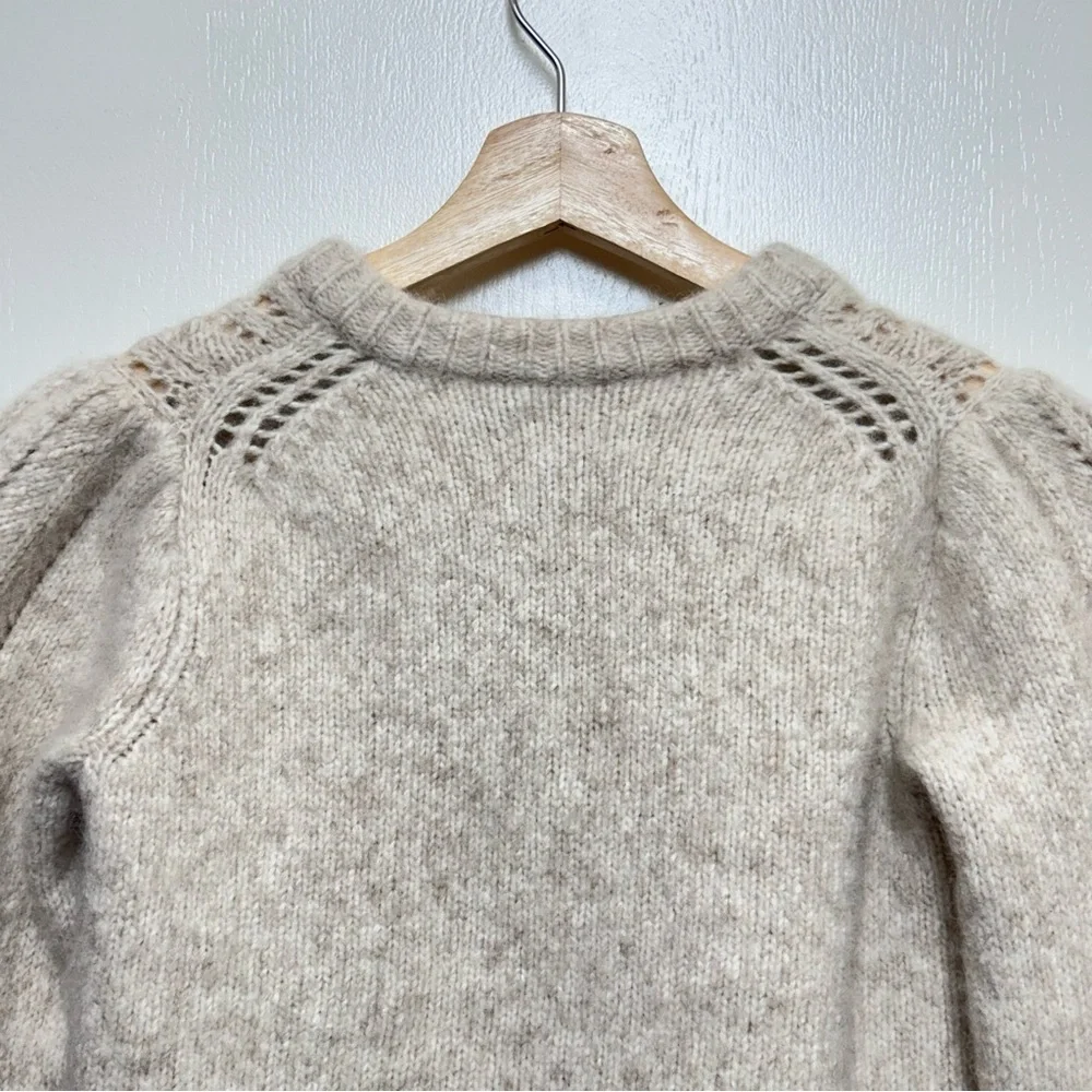 Everlane Alpaca Merino Cropped Puff Sleeve Cardigan S